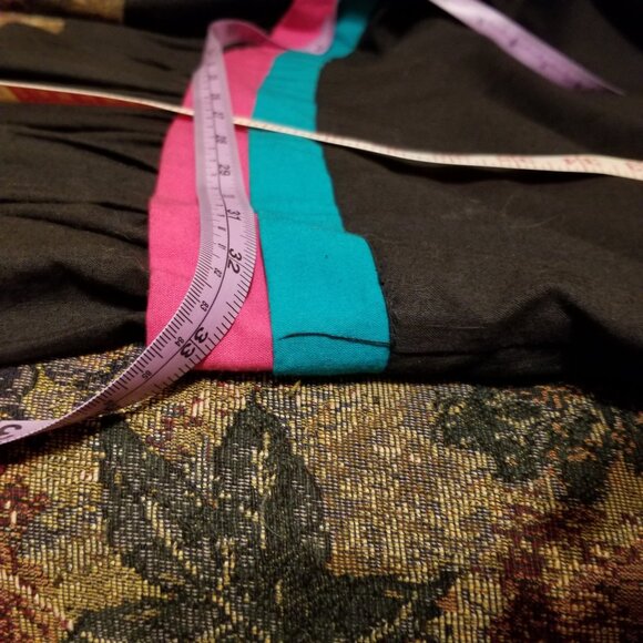 Rare, vintage, Aztec, SW dress, M, L, long, loose flowing or belt, black cotton - Picture 9 of 9